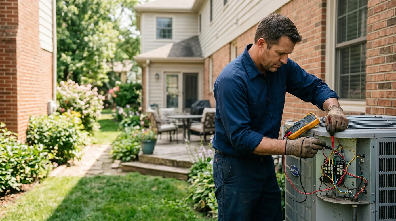 HVAC technician working near Ludlow Falls, OH